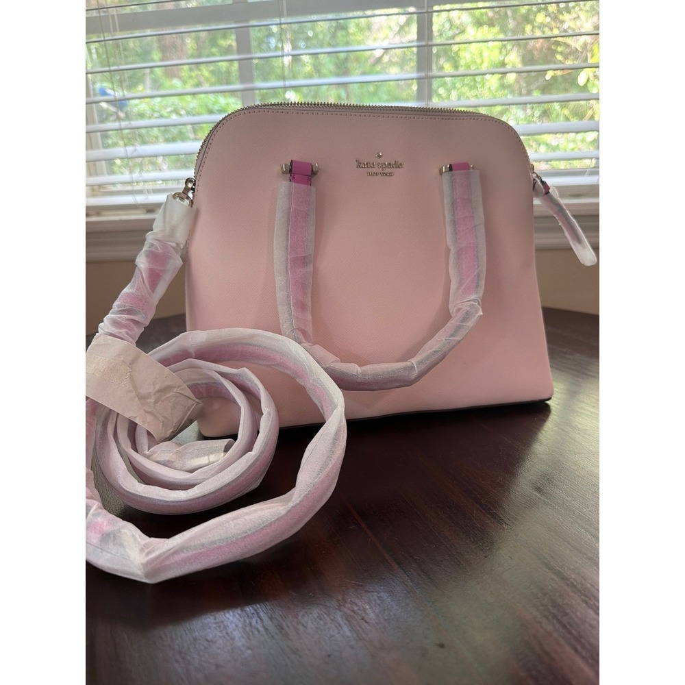 Kate Spade Maise Medium Dome Satchel Peach Puff Multi Leather Bag WKRU6307